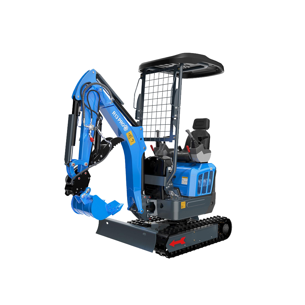 Rippa R13 PRO Minibagger mit Kubota D722 Diesel, Seitenansicht