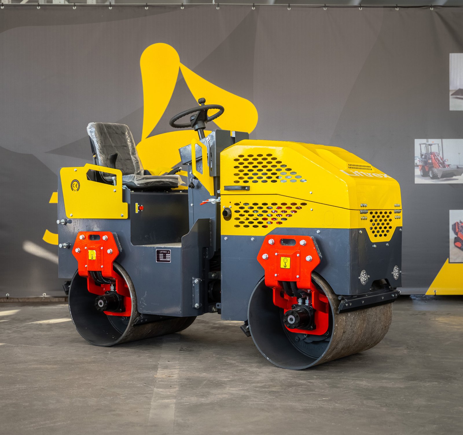 LIFTREX YF700S vibrovolas – profesionalus dviejų būgnų modelis, vaizdas iš priekio