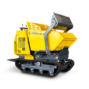 Raupen-Minidumper Liftrex D10 mit angehobener Mulde, Seitenansicht